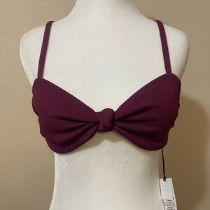 Shade & Shore Bikini Top NWT swimwear women’s juniors small wine burgundy